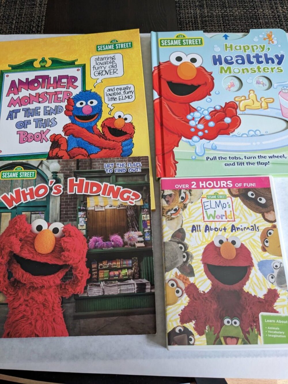 Elmo Dvd + 3 Book Lot